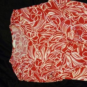 Susan Graver 2x Hot Pink and White Floral tunic